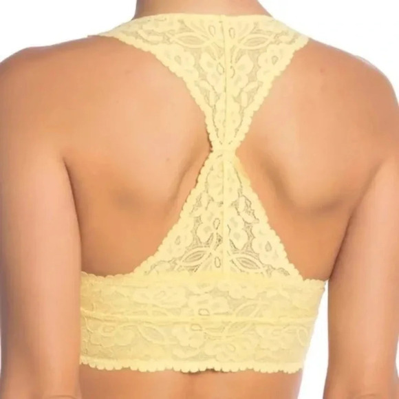 Free People Galloon Lace Racerback Yellow, sz XS - Picture 2 of 9